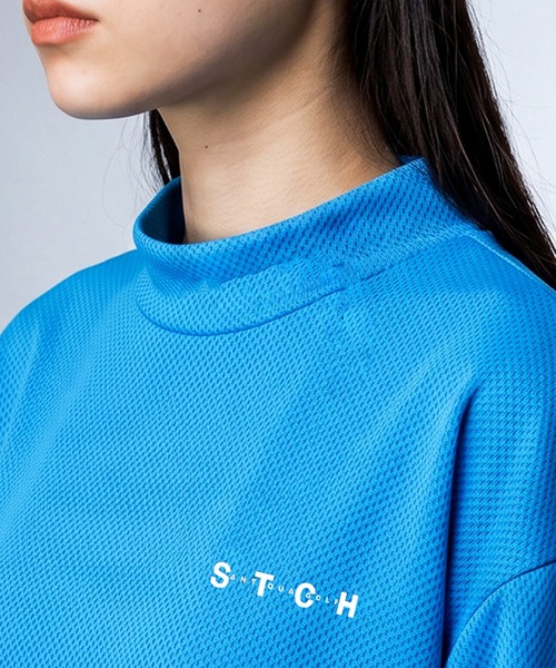 antiqua(アンティカ)の「【STCH】メッシュ生地 吸水速乾 モックネック プルオーバー(Tシャツ/カットソー・レディース・グリーン/ブルー/ブラック/ホワイト・LXL/ML)」の16枚目の写真