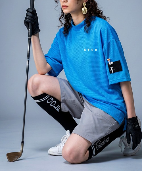 antiqua(アンティカ)の「【STCH】メッシュ生地 吸水速乾 モックネック プルオーバー(Tシャツ/カットソー・レディース・グリーン/ブルー/ブラック/ホワイト・LXL/ML)」の17枚目の写真
