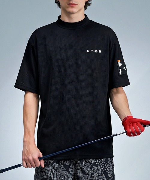 antiqua(アンティカ)の「【STCH】メッシュ生地 吸水速乾 モックネック プルオーバー(Tシャツ/カットソー・レディース・グリーン/ブルー/ブラック/ホワイト・LXL/ML)」の19枚目の写真