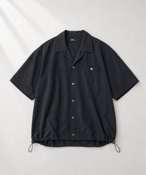 CRAFT STANDARD BOUTIQUE(クラフトスタンダードブティック)の「裾スピンドルオープンカラーシアサッカーシャツ(シャツ/ブラウス・メンズ・ブラック/チャコールグレー/ネイビー/ブルー系その他3・M/L)」の4枚目の写真