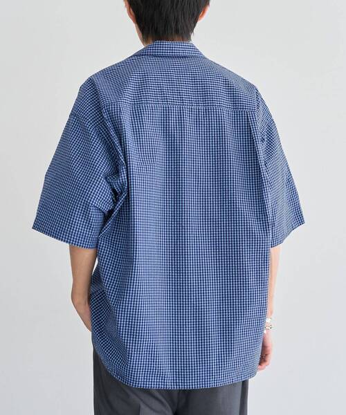CRAFT STANDARD BOUTIQUE(クラフトスタンダードブティック)の「裾スピンドルオープンカラーシアサッカーシャツ(シャツ/ブラウス・メンズ・ブラック/チャコールグレー/ネイビー/ブルー系その他3・M/L)」の8枚目の写真