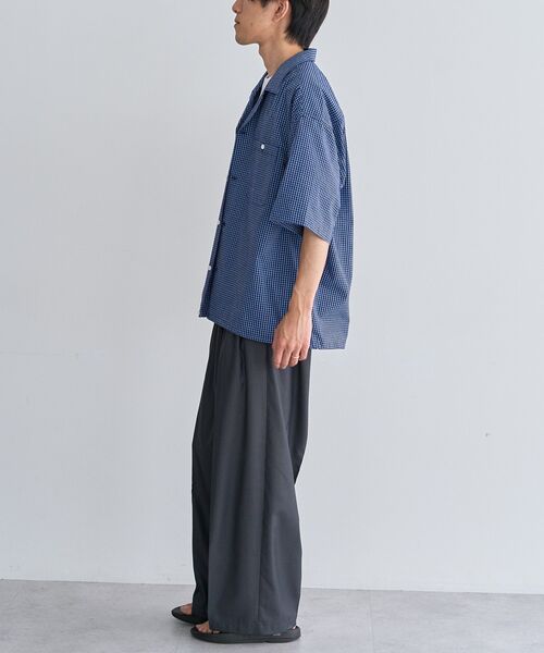 CRAFT STANDARD BOUTIQUE(クラフトスタンダードブティック)の「裾スピンドルオープンカラーシアサッカーシャツ(シャツ/ブラウス・メンズ・ブラック/チャコールグレー/ネイビー/ブルー系その他3・M/L)」の10枚目の写真