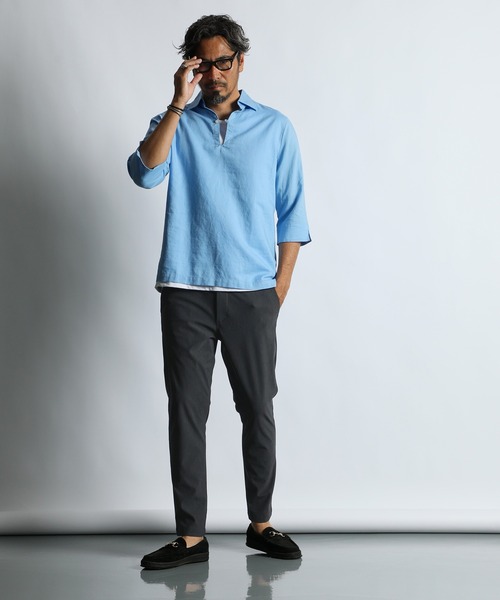 The DUFFER of ST.GEORGE(ザダファーオブセントジョージ)の「『WONDER SHAPE』OXFORD SLIM:360°全方向高伸縮『ワンダーシェイプ』吸水速乾 スリムフィットパンツ(スラックス・メンズ・ライトグレー/チャコールグレー/ブラック・MEDIUM/SMALL/X-LARGE/LARGE)」の7枚目の写真