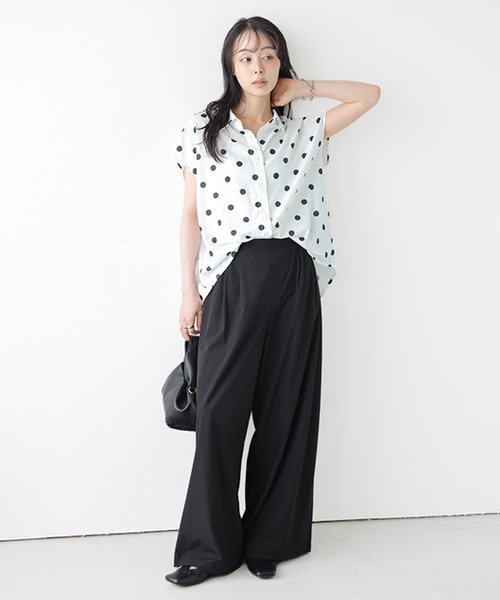 SUGAR BISKET(シュガービスケット)の「フレンチスリーブ シアーシャツ(シャツ/ブラウス・レディース・ホワイト/ブラック/ブラウン・フリー)」の5枚目の写真