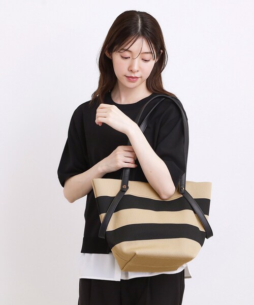 grove（グローブ）の「【2WAY】ダブルハンドルニットトート（トートバッグ・レディース・ブラック系2/ブルー系その他/ブラック・00）」の9枚目の写真