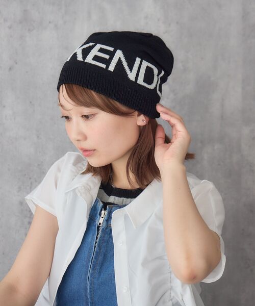 RETRO GIRL(レトロガール)の「ロゴニットビーニー(ニットキャップ/ビーニー・レディース・オフホワイト/ブラック・ONE SIZE)」の4枚目の写真
