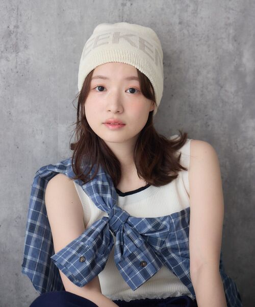 RETRO GIRL(レトロガール)の「ロゴニットビーニー(ニットキャップ/ビーニー・レディース・オフホワイト/ブラック・ONE SIZE)」の12枚目の写真
