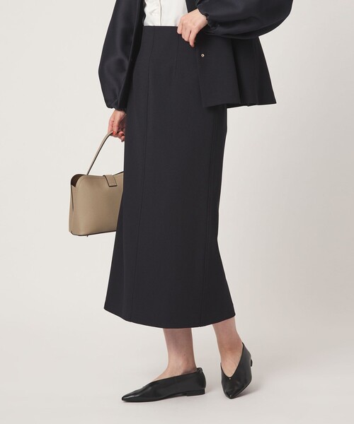 green label relaxing（グリーンレーベルリラクシング）の「［size SHORTあり］fleurie(フルリー) タイト スカート（スカート・レディース・ネイビー/ダークブラウン・SHORT/36/38）」の3枚目の写真