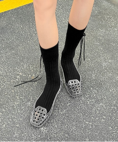WEGO(ウィゴー)の「【jelly shoes】26夏最新トレンド!ジェリーローファーサンダル(サンダル・レディース・ブラック/ゴールド/その他1/シルバー・MEDIUM/LARGE)」の12枚目の写真