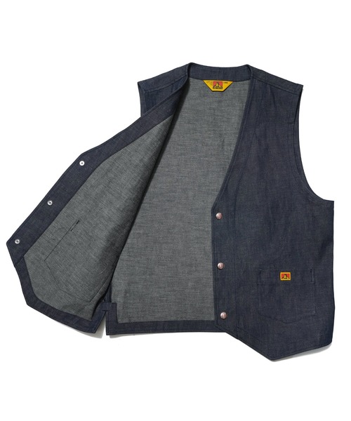 BEN DAVIS(ベンデイビス)の「Denim Vest 〈Ben Davis Signature collection Curated by POGGY〉/デニムベスト 3ピース対応(ベスト・メンズ・インディゴブルー・X-LARGE/LARGE/MEDIUM)」の3枚目の写真