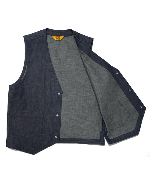 BEN DAVIS(ベンデイビス)の「Denim Vest 〈Ben Davis Signature collection Curated by POGGY〉/デニムベスト 3ピース対応(ベスト・メンズ・インディゴブルー・X-LARGE/LARGE/MEDIUM)」の4枚目の写真