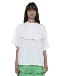 ディコンストラクテッドショートスリーブTシャツ_ホワイト