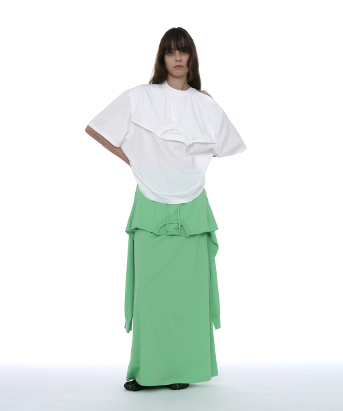 PARTIMENTO WOMEN（パルティメントウィメン）の「ディコンストラクテッドショートスリーブTシャツ_ホワイト（Tシャツ/カットソー・レディース・その他・OS）」の2枚目の写真