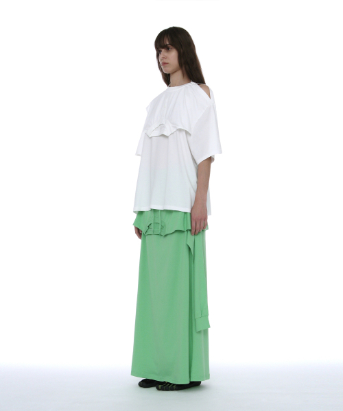 PARTIMENTO WOMEN（パルティメントウィメン）の「ディコンストラクテッドショートスリーブTシャツ_ホワイト（Tシャツ/カットソー・レディース・その他・OS）」の4枚目の写真