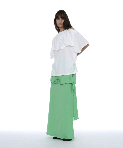 PARTIMENTO WOMEN（パルティメントウィメン）の「ディコンストラクテッドショートスリーブTシャツ_ホワイト（Tシャツ/カットソー・レディース・その他・OS）」の6枚目の写真