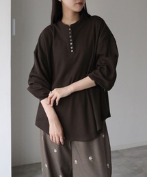 ヘンリーネックフレアTシャツ