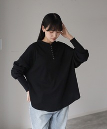 ヘンリーネックフレアTシャツ