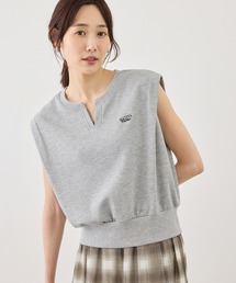 ROPE' PICNIC | キーネックラメ入りミニ裏毛トップス/汗染み防止・セットアップ対応(Tシャツ/カットソー)