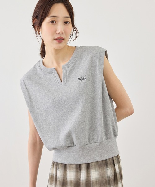 ROPE' PICNIC(ロペピクニック)の「キーネックラメ入りミニ裏毛トップス/汗染み防止・セットアップ対応(Tシャツ/カットソー・レディース・グレー系その他/チャコールグレー/ライトグレー・FREE)」の1枚目の写真