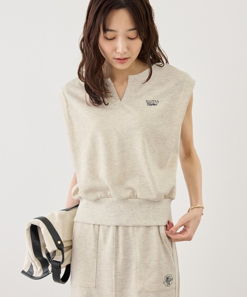 ROPE' PICNIC(ロペピクニック)の「キーネックラメ入りミニ裏毛トップス/汗染み防止・セットアップ対応(Tシャツ/カットソー・レディース・グレー系その他/チャコールグレー/ライトグレー・FREE)」の15枚目の写真