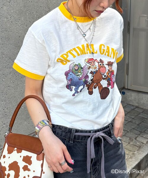 CIAOPANIC(チャオパニック)の「【TOY STORY/トイ・ストーリー】アソートプリントリンガーTシャツ(Tシャツ/カットソー・レディース・イエロー/レッド/キャメル/グリーン・FREE)」の16枚目の写真