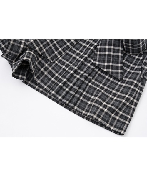 andwang(アンドワン)の「Ribbon Tie Arrange Shorts(スカート・レディース・チェック/ベージュ/ブラック・SMALL/MEDIUM)」の6枚目の写真
