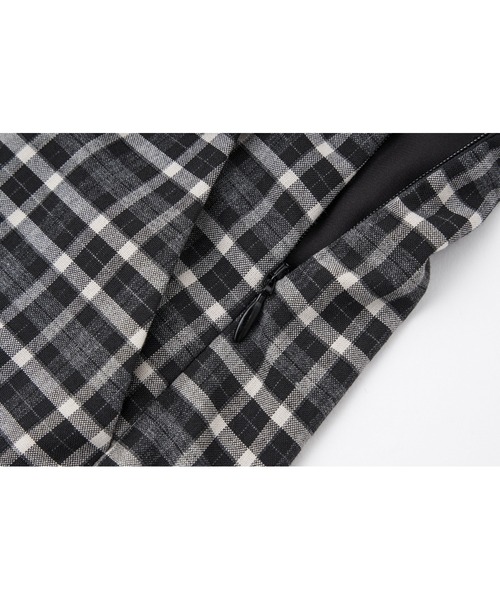 andwang(アンドワン)の「Ribbon Tie Arrange Shorts(スカート・レディース・チェック/ベージュ/ブラック・SMALL/MEDIUM)」の7枚目の写真