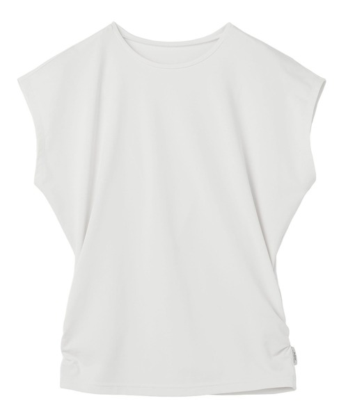 Julier Yoga and Relax（ジュリエヨガアンドリラックス）の「Julier (定番)Ecocoフレンチスリーブトップス（Tシャツ/カットソー・レディース・ブラック/ブラウン/ラベンダー/ホワイト・0/1）」の2枚目の写真