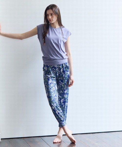 Julier Yoga and Relax（ジュリエヨガアンドリラックス）の「Julier (定番)Ecocoフレンチスリーブトップス（Tシャツ/カットソー・レディース・ブラック/ブラウン/ラベンダー/ホワイト・0/1）」の9枚目の写真