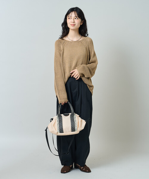 FREAK'S STORE(フリークスストア)の「オーバーサイズ メッシュニットプルオーバー/ ルーズ シアーニット(ニット/セーター・レディース・オフホワイト/チャコール/ベージュ・フリ-)」の12枚目の写真