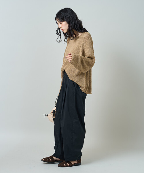 FREAK'S STORE(フリークスストア)の「オーバーサイズ メッシュニットプルオーバー/ ルーズ シアーニット(ニット/セーター・レディース・オフホワイト/チャコール/ベージュ・フリ-)」の15枚目の写真