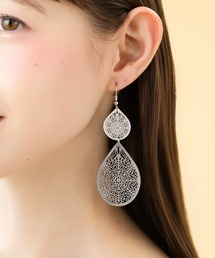 【LA MUE】日本製 ニッケルフリー メタル ドロップ ピアス