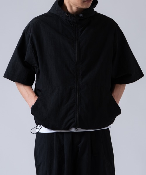 セール】ナイロンジップパーカー半袖ジャケット ブルゾン アウター OXA