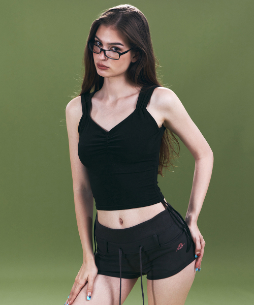 PLEASENOFOLLOW(プリーズノーフォロー)の「Dan Rose Logo Shorts (Charcoal)(その他パンツ・レディース・その他・SMALL/MEDIUM)」の1枚目の写真