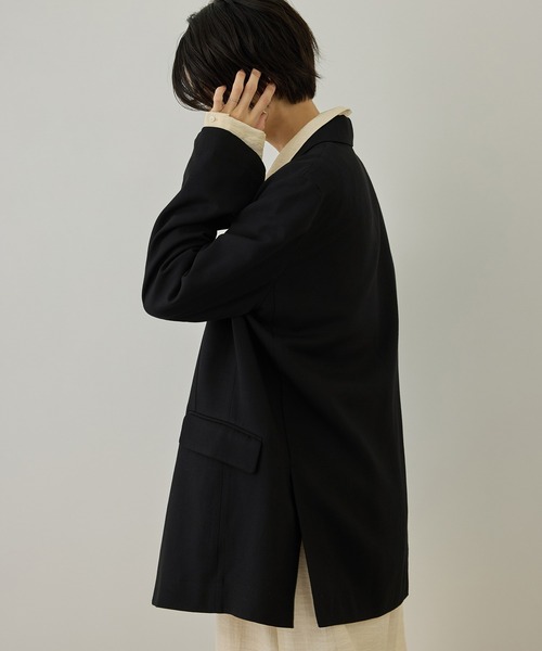 SALON adam et rope'（サロン アダム エ ロペ）の「ビスコースウールエフォートレスジャケット / セットアップ対応（テーラードジャケット・レディース・ブラウン/ブラック・FREE）」の8枚目の写真