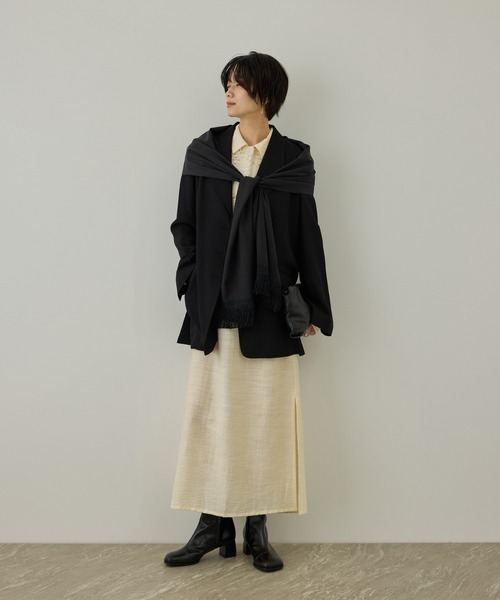 SALON adam et rope'（サロン アダム エ ロペ）の「ビスコースウールエフォートレスジャケット / セットアップ対応（テーラードジャケット・レディース・ブラウン/ブラック・FREE）」の21枚目の写真
