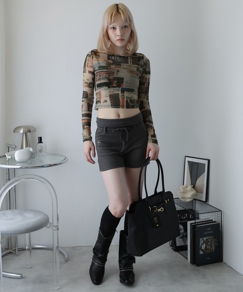 Ulysses(ユリシス)の「シアープリントフィットトップス(Tシャツ/カットソー・レディース・グリーン・S/M/L)」の2枚目の写真