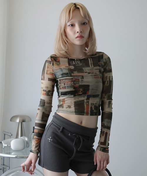 Ulysses(ユリシス)の「シアープリントフィットトップス(Tシャツ/カットソー・レディース・グリーン・S/M/L)」の6枚目の写真