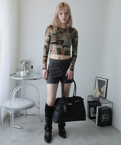Ulysses(ユリシス)の「シアープリントフィットトップス(Tシャツ/カットソー・レディース・グリーン・S/M/L)」の4枚目の写真