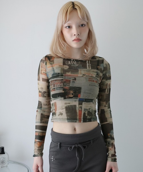 Ulysses(ユリシス)の「シアープリントフィットトップス(Tシャツ/カットソー・レディース・グリーン・S/M/L)」の8枚目の写真