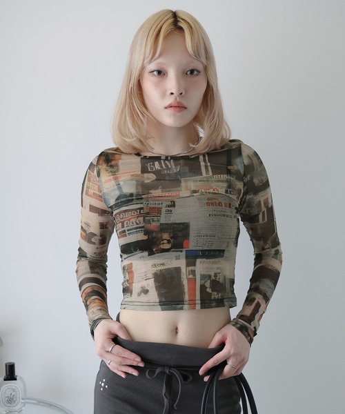 Ulysses(ユリシス)の「シアープリントフィットトップス(Tシャツ/カットソー・レディース・グリーン・S/M/L)」の9枚目の写真