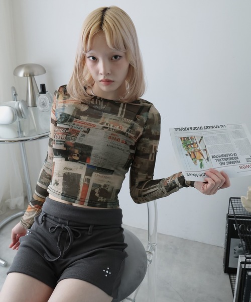 Ulysses(ユリシス)の「シアープリントフィットトップス(Tシャツ/カットソー・レディース・グリーン・S/M/L)」の11枚目の写真