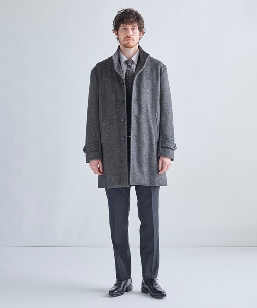 MEN'S BIGI(メンズビギ)の「スーパー140ウールビーバーステンカラーコート(ステンカラーコート・メンズ・ブラウン/グレー・04/03/02/01)」の6枚目の写真