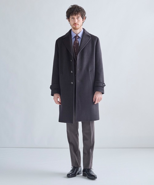 MEN'S BIGI(メンズビギ)の「スーパー140ウールビーバーステンカラーコート(ステンカラーコート・メンズ・ブラウン/グレー・04/03/02/01)」の5枚目の写真