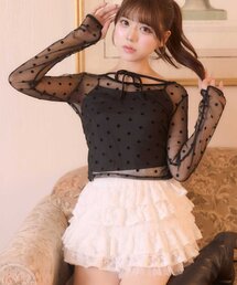Belle Charme】Volume Frill Off Shoulder Tops（Tシャツ/カットソー
