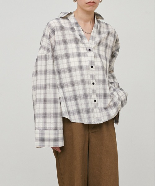 LARUTA(ラルータ)の「【LARUTA】シアースキッパーマルチWAYシャツ(シャツ/ブラウス・レディース・その他1/その他3/その他2/ブラウン・FREE)」の13枚目の写真
