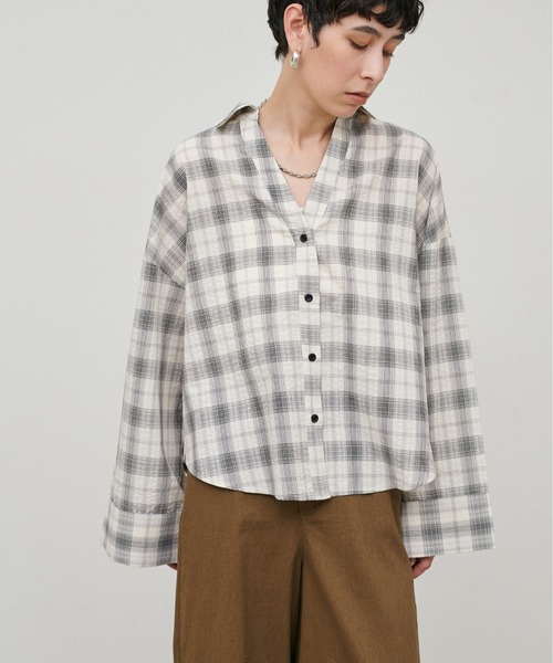 LARUTA(ラルータ)の「【LARUTA】シアースキッパーマルチWAYシャツ(シャツ/ブラウス・レディース・その他1/その他3/その他2/ブラウン・FREE)」の14枚目の写真