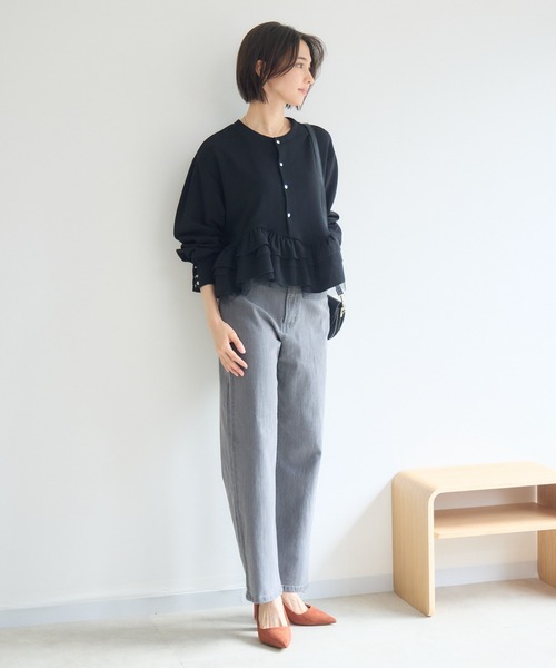 Pillini（ピリーニ）の「2WAY裾フリルTOPS（Tシャツ/カットソー・レディース・アイボリー/ブラック・FREE）」の22枚目の写真