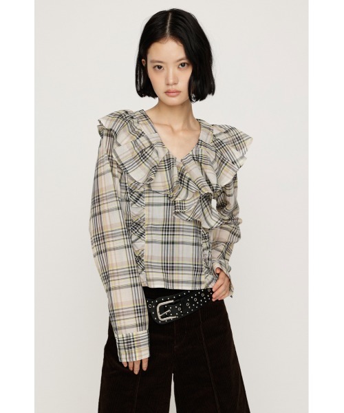 SLY(スライ)の「RAFFLE GATHER BL ラッフルギャザーブラウス 秋服 冬服(シャツ/ブラウス・レディース・ベージュ系その他/ネイビー系/オフホワイト・FREE)」の11枚目の写真