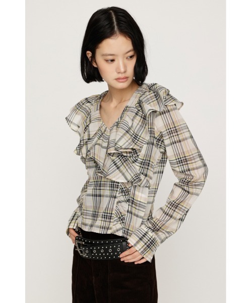 SLY(スライ)の「RAFFLE GATHER BL ラッフルギャザーブラウス 秋服 冬服(シャツ/ブラウス・レディース・ベージュ系その他/ネイビー系/オフホワイト・FREE)」の13枚目の写真